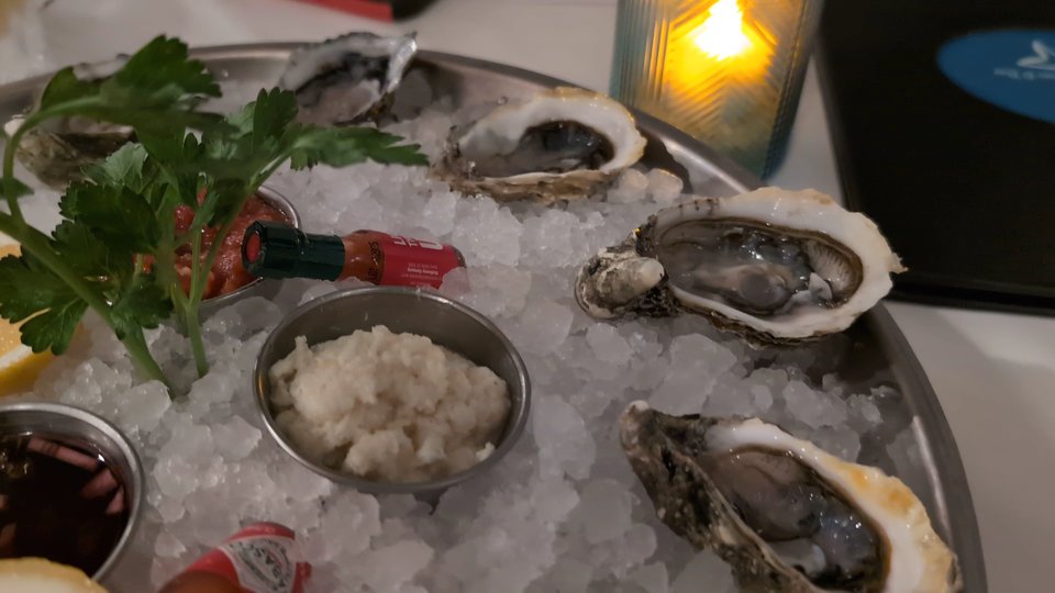 Modern seafood and steak dining in a historic setting.