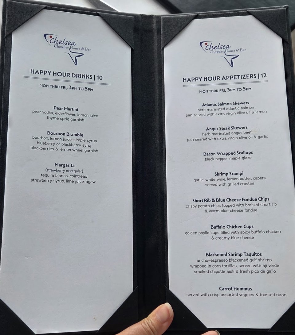 Dessert, cocktails, and wine selections.