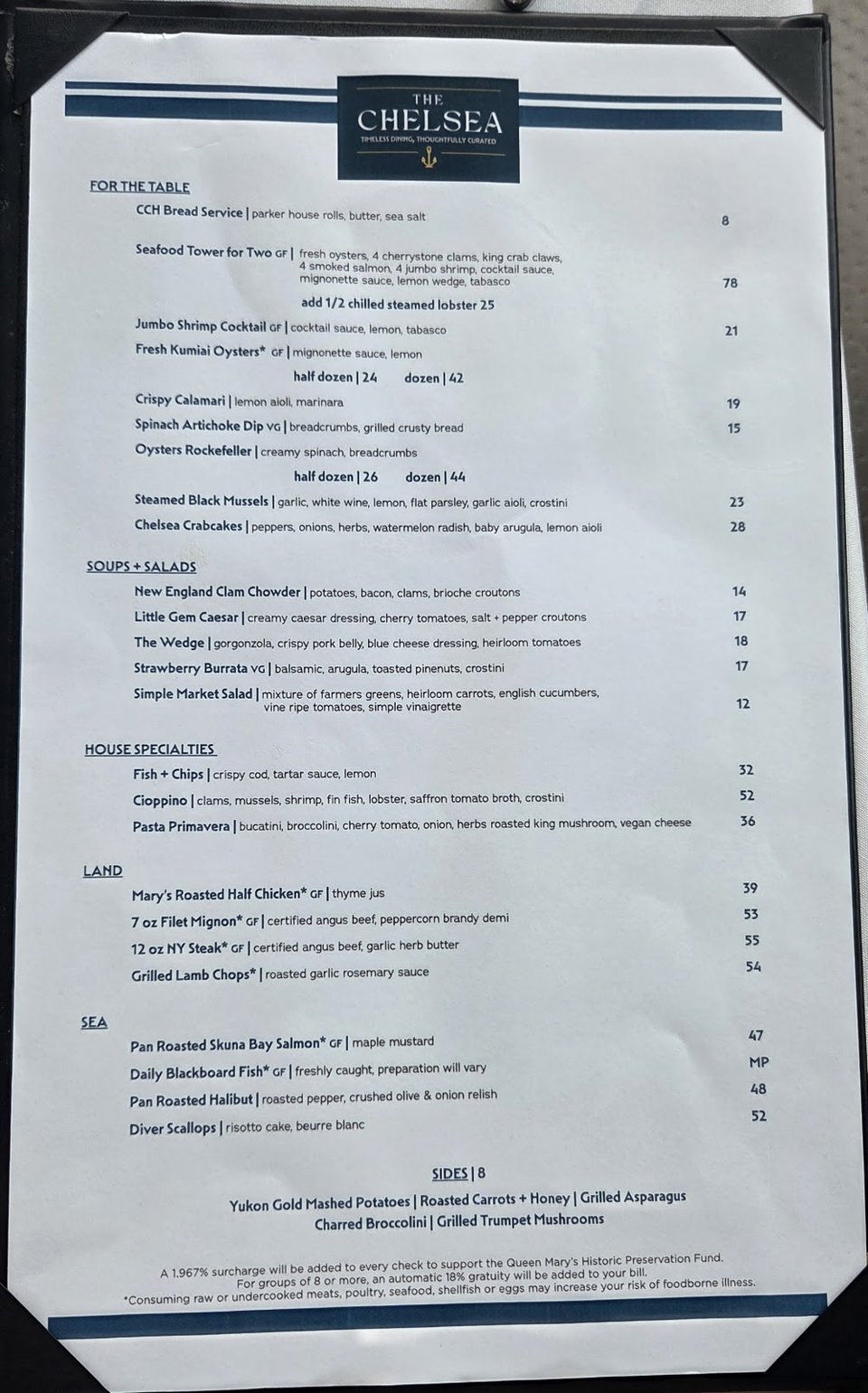 Breakfast and brunch items on a menu.