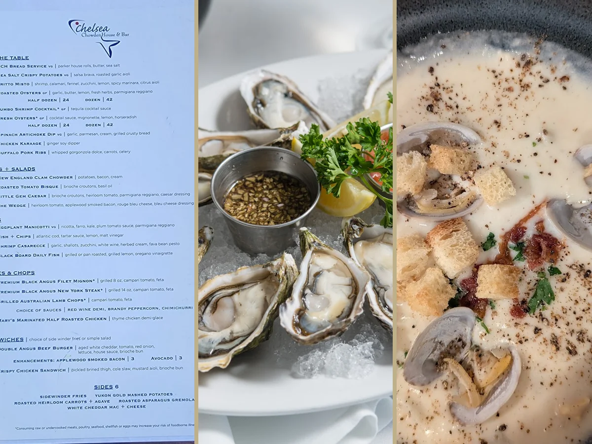 Modern seafood and steak dining in a historic setting.